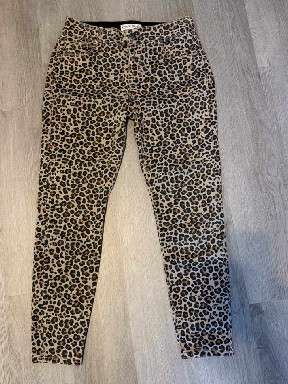 Knox Rose Leopard-Print Skinny Jeans in Tan and Black